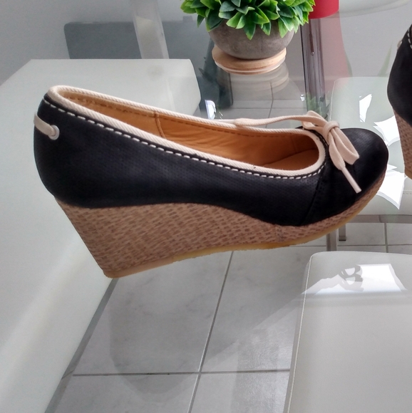 Clarks Originals Womens Wedge Closed Toe Sandals Espadrilles Size 6 Black - Picture 10 of 10